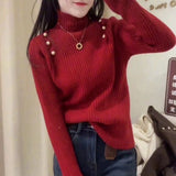 Women Knitted Pullover Autumn and Winter Turtleneck Knitted Pullover Sweater