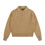 Rl ralph pony wool sweatersweatertopsknittingfall and winterpolo collarcasualpullover macaron couple