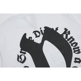 Vlone T Shirt Spring Summer Smiley Letter Pattern Crew Neck