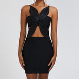 Women's Evening Dress Sexy Cutout Midriff Outfit Hip Skirt Bandage Dress
