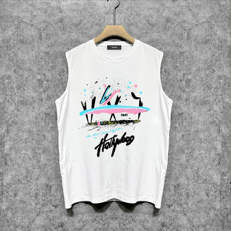 Amiri tank top hollywood rainbow printing