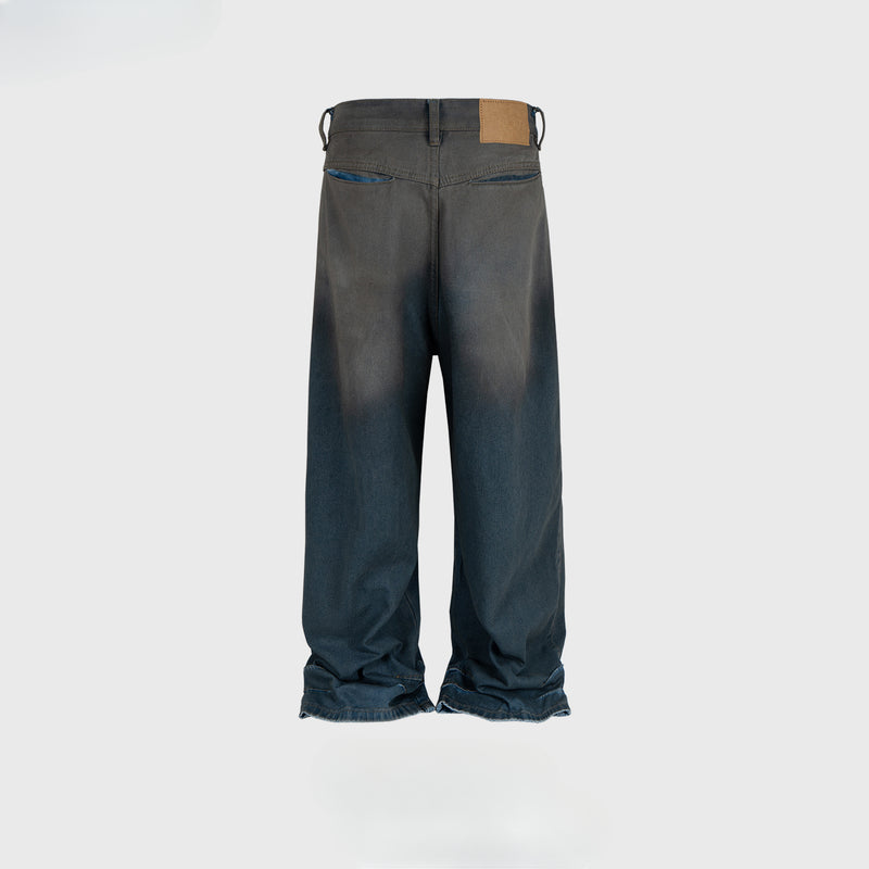 MIJKO Men's Vintage Pants MIJKO Men's Women's Old Design Jeans Straight Pants