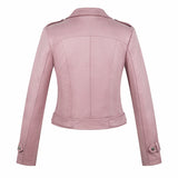 Women Leather Jacket Suede Jacket Autumn Motorcycle Clothing Short Jacket