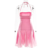 Women Dresses Summer Backless Short Dress (Bla0420)