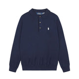 Rl ralph lauren polo collar wool sweater - warm women's fall/winter button-down casual loose knit