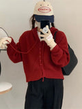 Women Knitted Cardigan Spring Sweater Coat Loose Sweater Cardigan