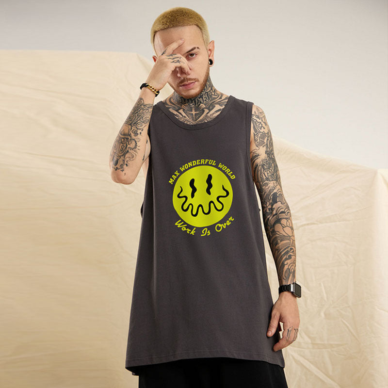 Men Vest Retro Sleeveless T-shirt