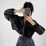 Women Jacket Fall Casual Short Coat Loose Hooded Sports Jacket Top