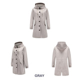Women Trench Coat Autumn and Winter Waterproof Anorak Women's Casual Long Coat