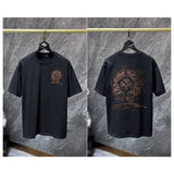 Ch hip-hop t shirts ch short-sleeved couple classic horseshoe distressed embroider loosecasual high street versatile heavy weight
