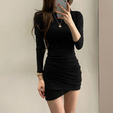 Women Dresses Spring and Autumn Slim Fit Sexy Long Sleeve Dress