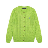 Macaron color rl ralph pony casualsweetcardigan women's fall and winter dopamine round neck cardiganknitting wool sweater