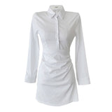 Women Dresses Shirt Dress Long Sleeve Dress Sexy Skirt