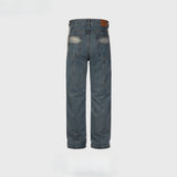 MIJKO Men's Vintage Pants MIJKO Trousers Men's and Women's Washed Straight Jeans