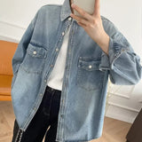 Women Jacket Loose Casual Denim Shirt Jacket