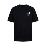 Ch hip-hop t shirts high street ch crow short sleeve couple fuzzy cross horseshoe sanskrit printingcasual