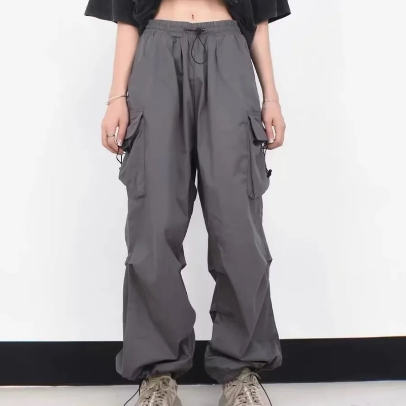 Women Sweatpants Retro Loose Trousers Three-Dimensional Pocket Overalls