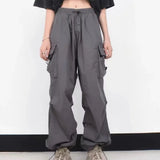 Women Sweatpants Retro Loose Trousers Three-Dimensional Pocket Overalls