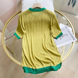 Women Sweater Knitwear Summer Short Sleeve Women's Loose and Simple Hollow out Bottoming Knitwear