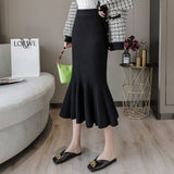 Women Knitted Skirt Knitted Slim Long Skirt Sweater