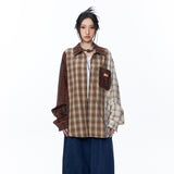 Unisex Jacket Gradient Plaid Shirt