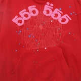 Sp5der Hoodie & Sweatpants 2 Piece Set Cobweb Puff Print Pure Cotton