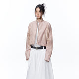 Unisex Jacket Autumn Short Stitching Leather Coat