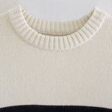Women Sweater Knitwear Autumn and Winter Striped Loose Long Sleeve round Neck Pullover Sweater
