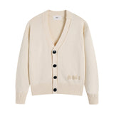 Ami arauneifoutwearfall and wintercouplecardigan woolen letter high weight v neckknitting