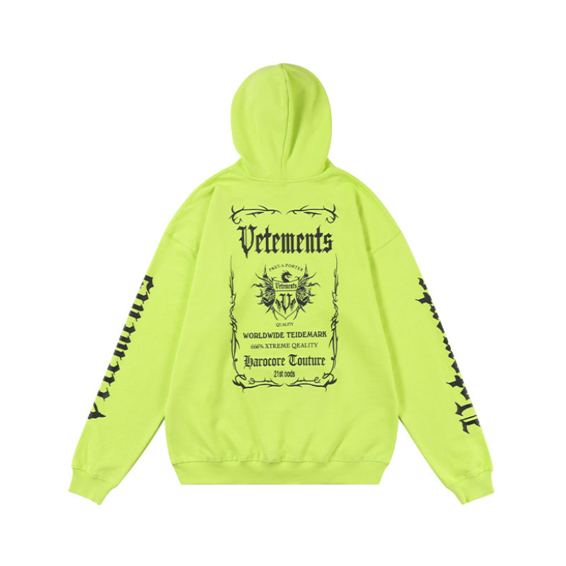 Vetements Hoodie Autumn and Winter VTM Sanskrit Print Loose Hooded Sweater