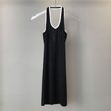 Women Dresses Sleeveless V-neck Sports Hip Skirt Skirt