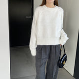 Women Winter Knitted Sweater Thick Sweater Fall/Winter Loose-Fitting Long Sleeve Sweater 6t3539