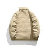 Unisex Winter Cotton Coat Three-Dimensional Pocket Decoration Workwear Cotton Coat Retro Stand-up Collar Cotton-Padded Clothes