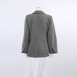 Women Trench Coat Autumn and Winter Gray Simple