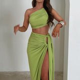 Women Dresses Autumn Sexy Backless Slim Fit Split Skirt Suit