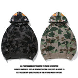 Bathing Ape Hoodie Autumn/Winter Camouflage Shark Hooded Cardigan Sweater Jacket