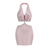 Women Dresses Sexy Waist Hollow-out Backless Dress Dress Skirt (Zns0409)