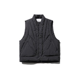 Unisex Winter Cotton Coat Pocket Decorative Stand Collar down Vest