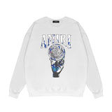 Amiri Long-Sleeve Shirt Personality Printed Crew Neck Sweatshirt