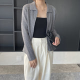 Women Cardigan Sweater Autumn Sweater Coat Casual Long Sleeve Zipper Knitted Top Polo Collar Women's Cardigan 8t8269