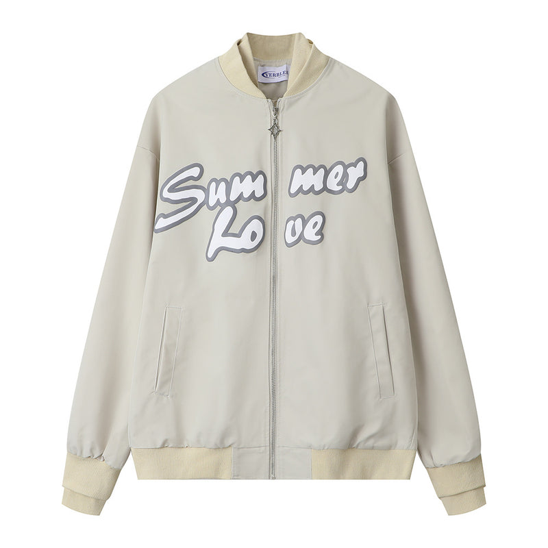 Men Jacket Coat Male Vibe Letter Printed Baseball Uniform