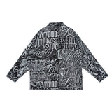 Men Jacket Coat Letter Printed Jacket Men's Loose Overalls