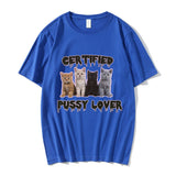 Funny CerTified Pussy Lover Meme Cat T Shirt Men Women Fashion