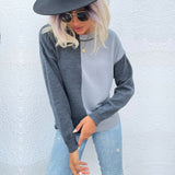 Women Knitted Sweater Autumn Crew Neck Sweater Loose Pullover Sweater