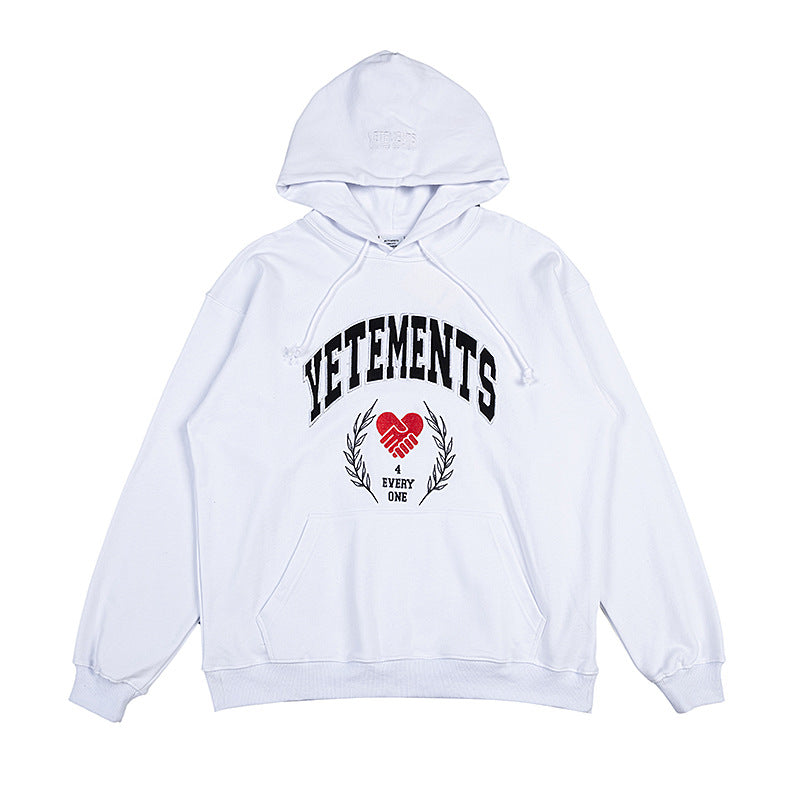 Vetements Hoodie Love Embroidered Letters Printed Hoodie