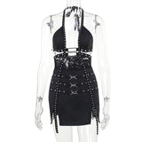 Women Dresses Spring Backless Hip Skirt Sexy Slim Fit Hollow Dress Women (Csm202403)