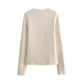 Women Tops Spring Summer Slim-Fit Knitted Blazer V-neck Sweater