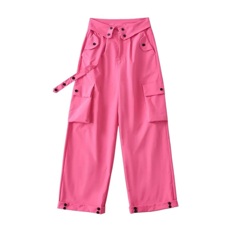 Women Sweatpants Multi-Pocket Cargo Pants Loose Casual Trousers