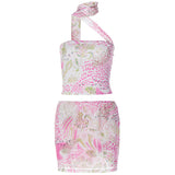 Women Co-Ord Set Pink Suit New Short Vest Two-Piece Set Suit
