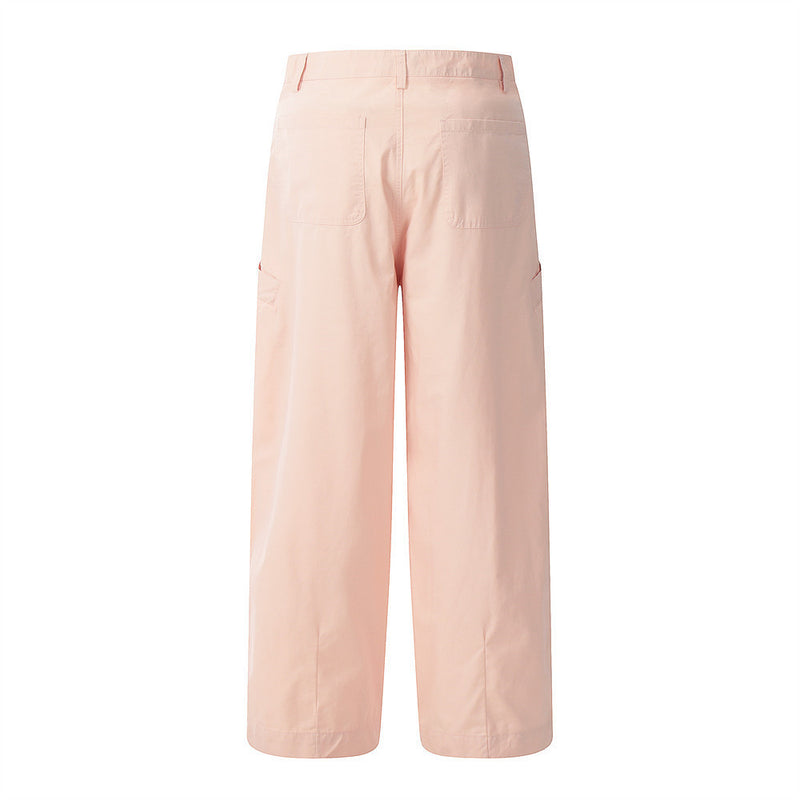 Men Sweatpants Straight Casual Pants Loose Wide Leg Pants Solid Color Pocket Decorative Trousers
